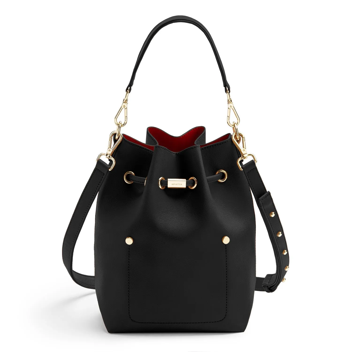 Niko-Niko Bucket Bag - Black/Maroon