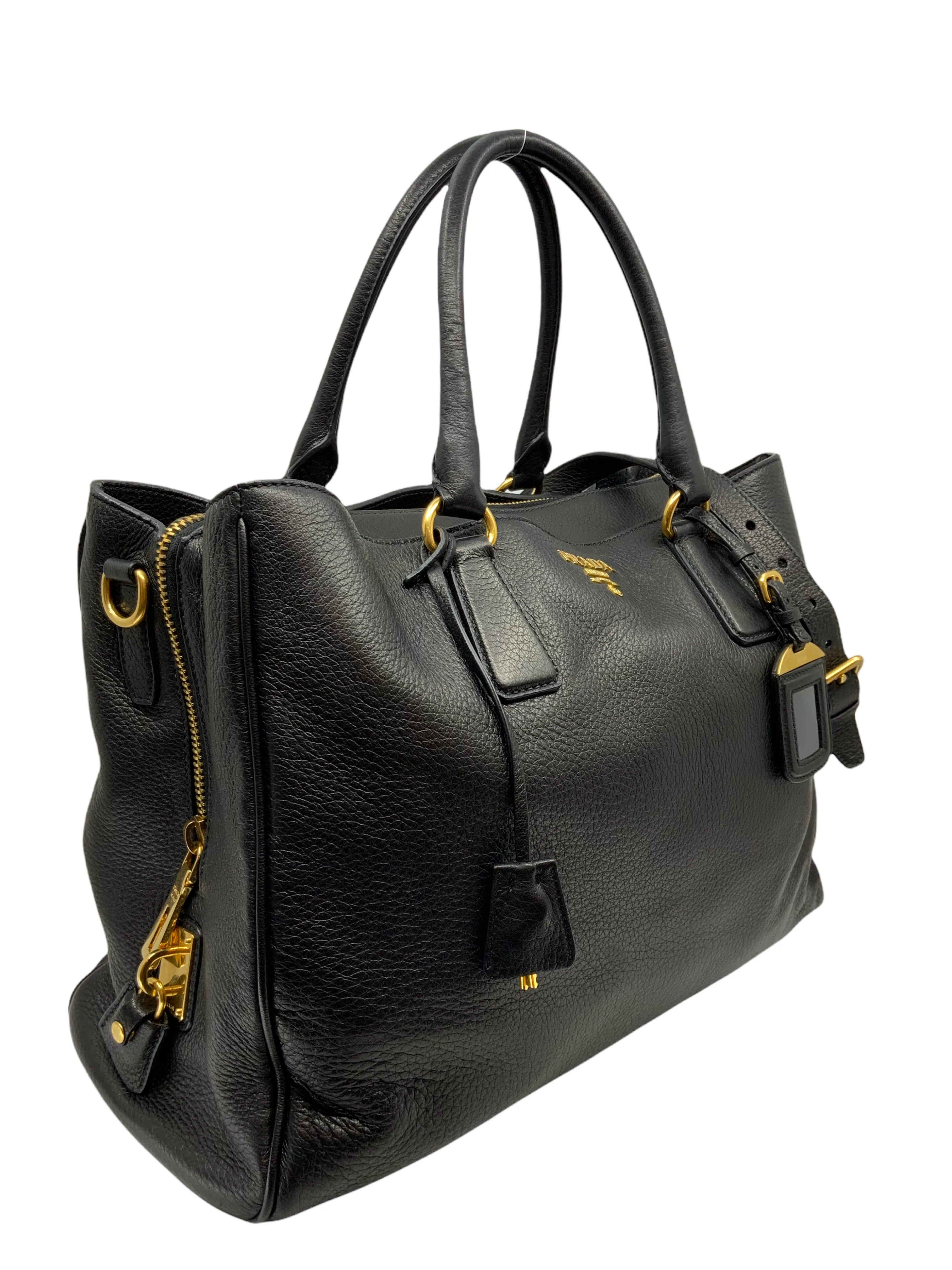 Prada Cervo Deerskin Tote with Shoulder Strap