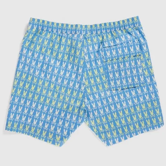 Psycho Bunny Barker All Over Print Swim Trunk (Cool Blue) B6W151Y1PO