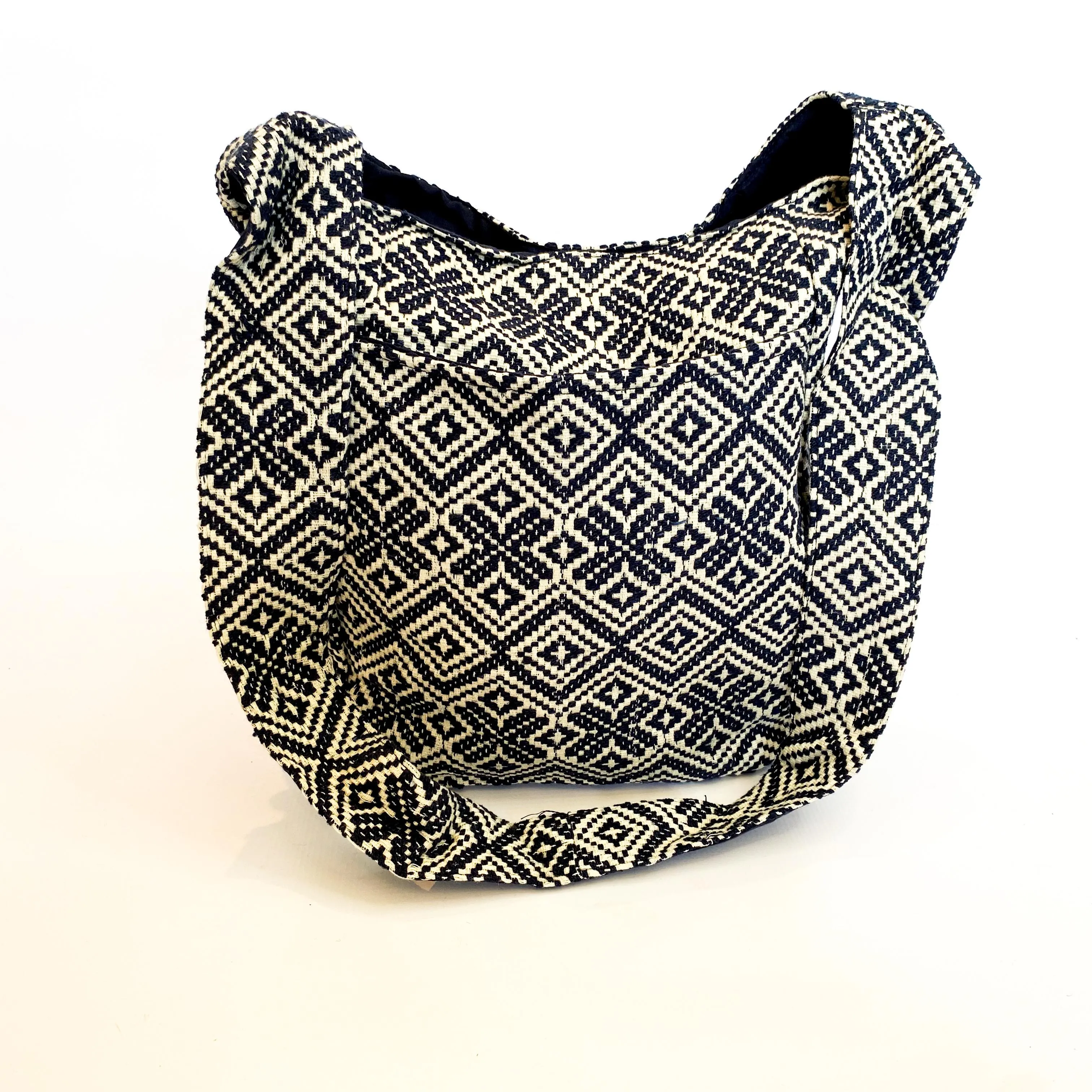 Queue navy diamond shopper bag