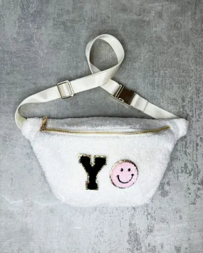 "Teddy" Crossbody Bag weiss – personalisierbar