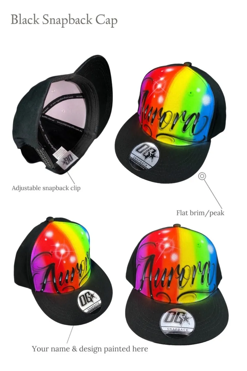 Rainbow Script Style Backpack and Cap Combo (7)