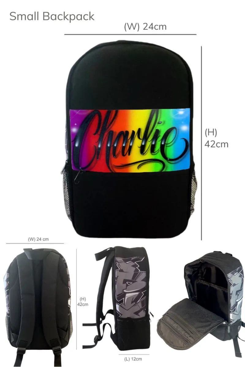 Rainbow Script Style Backpack and Cap Combo (7)