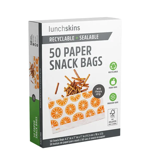 Recyclable Snack Bags Orange 50 Count