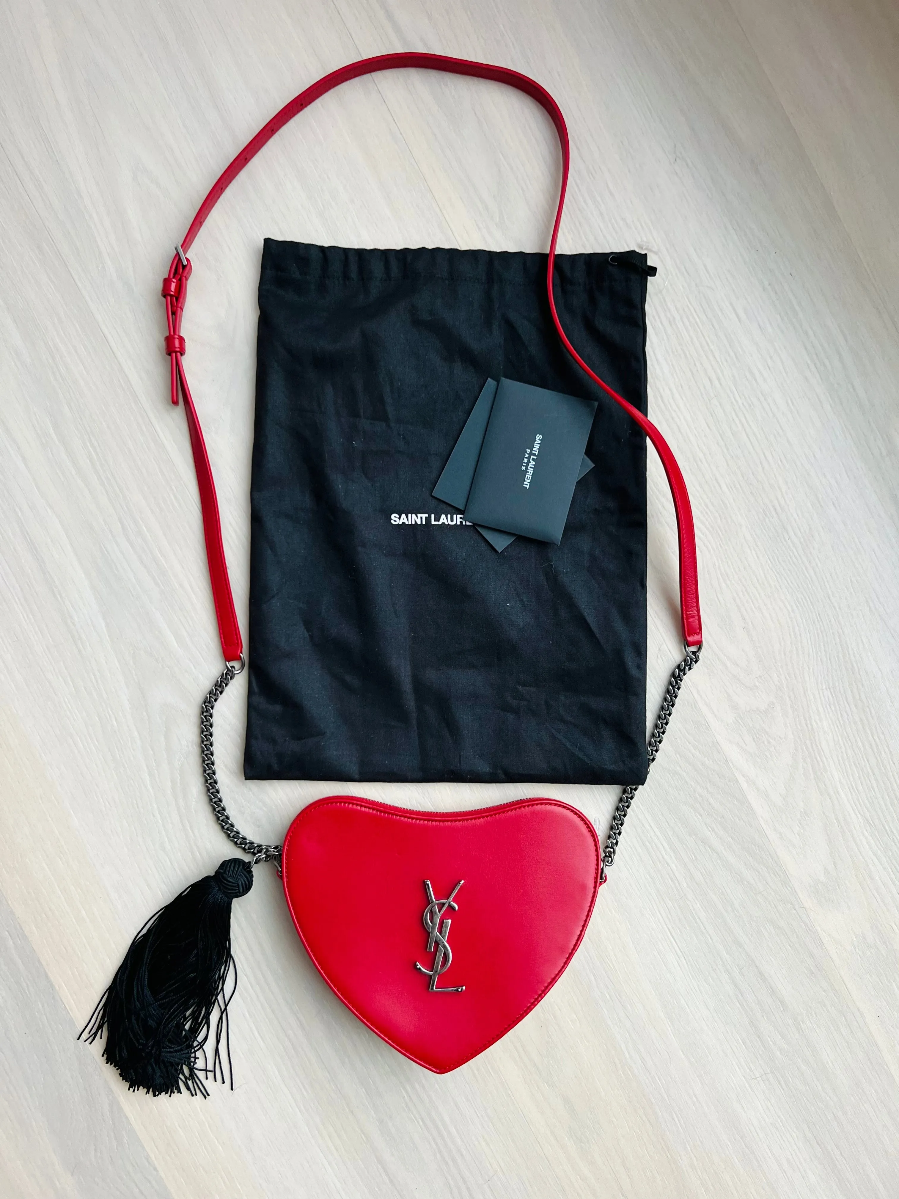 Saint Laurent Heart Tassel Bag