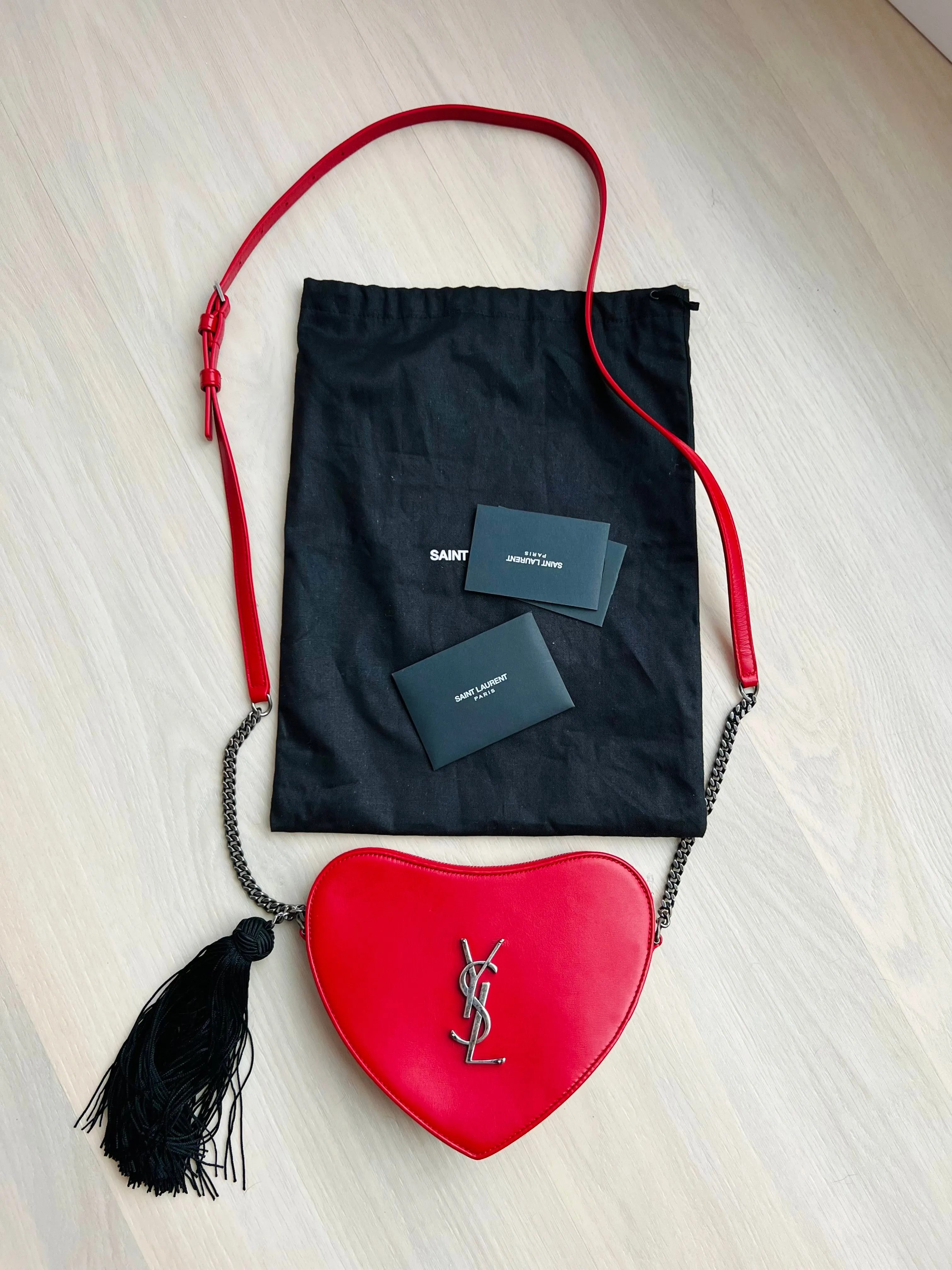 Saint Laurent Heart Tassel Bag