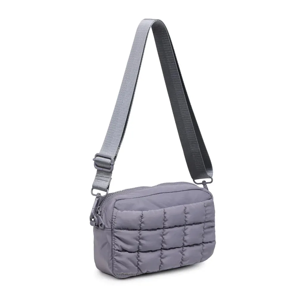 Sol and Selene Inspiration - Quilted Nylon Crossbody in Grey