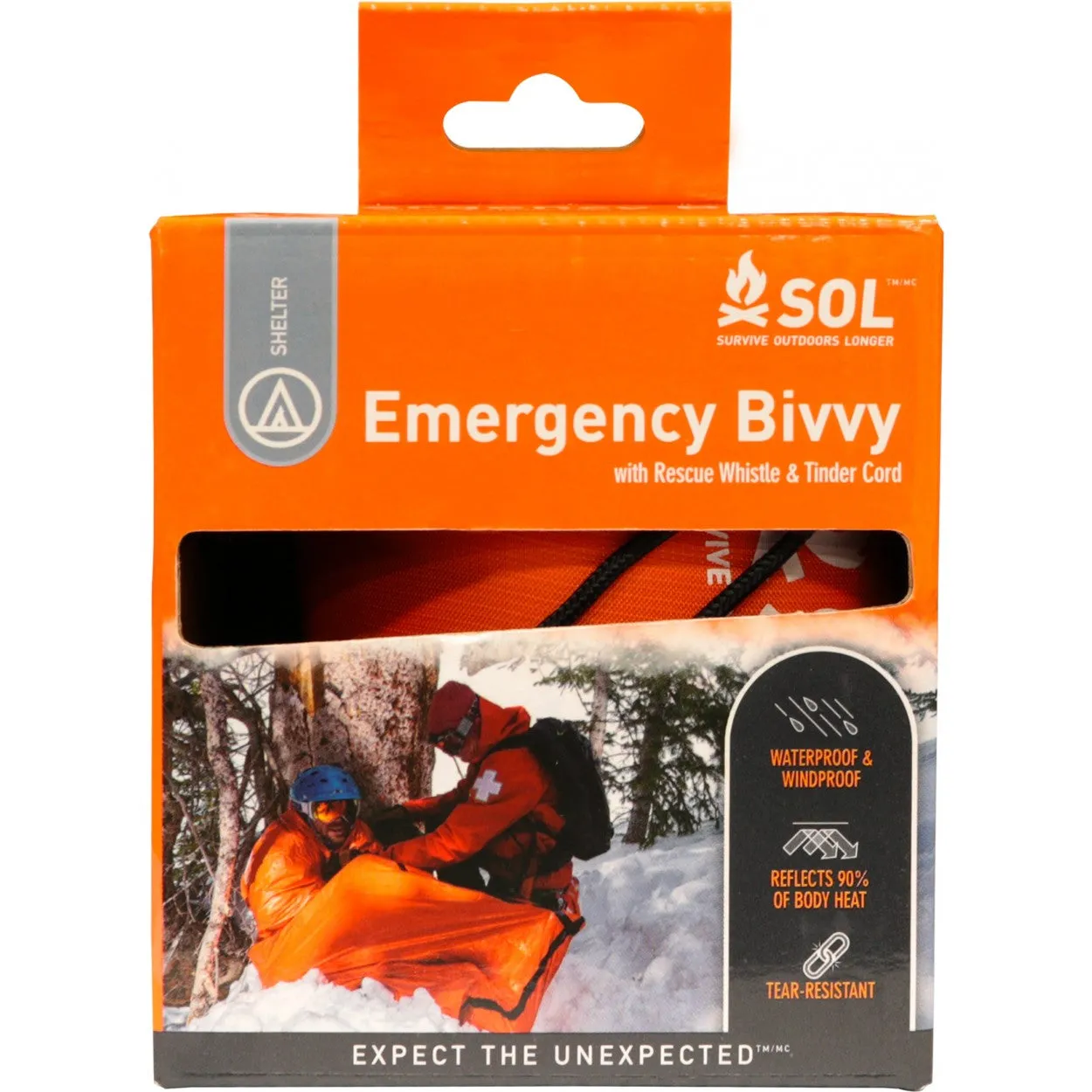 SOL Emergency Bivvy with Rescue Whistle & Tinder Cord