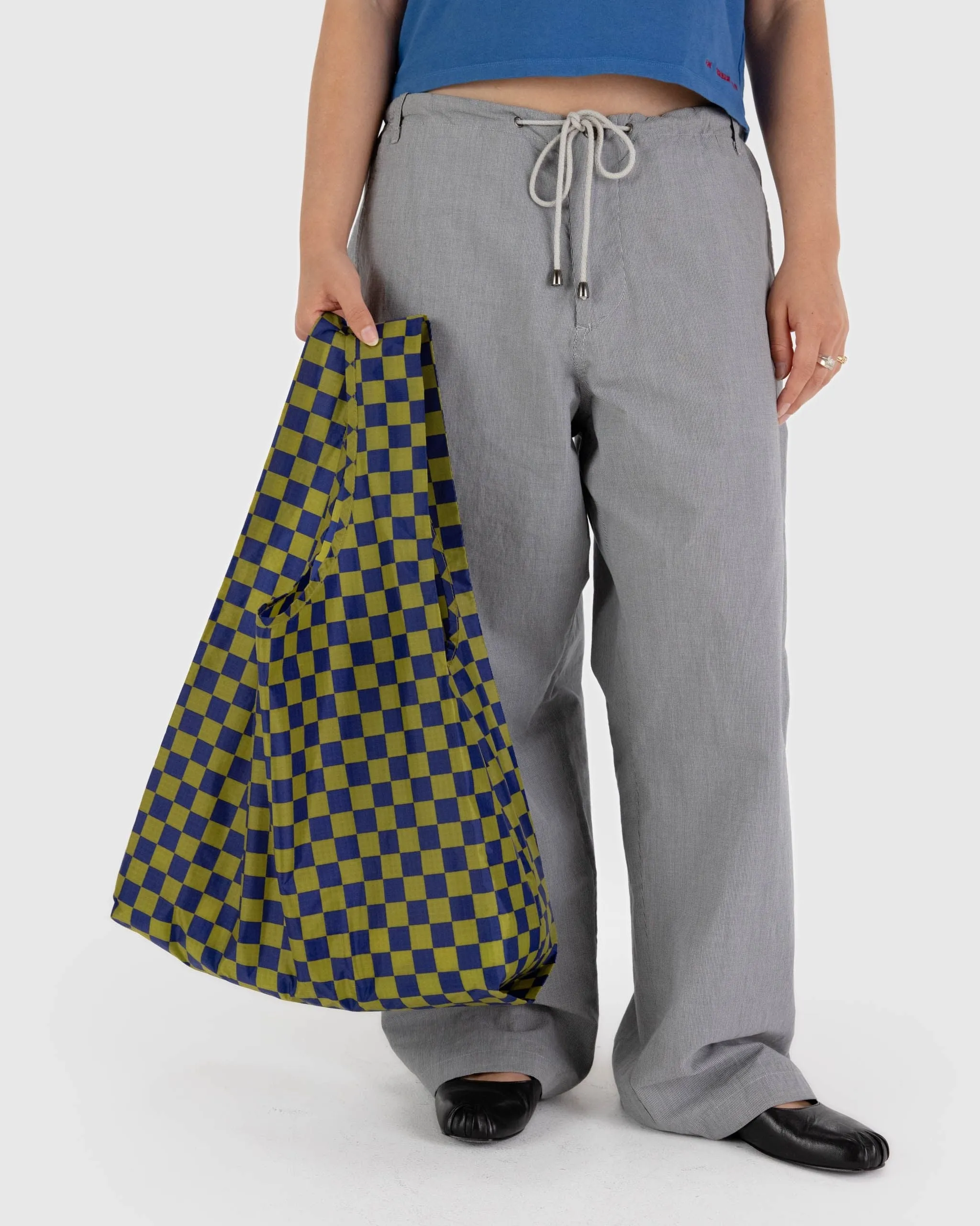 Standard Baggu - Pear Navy Check