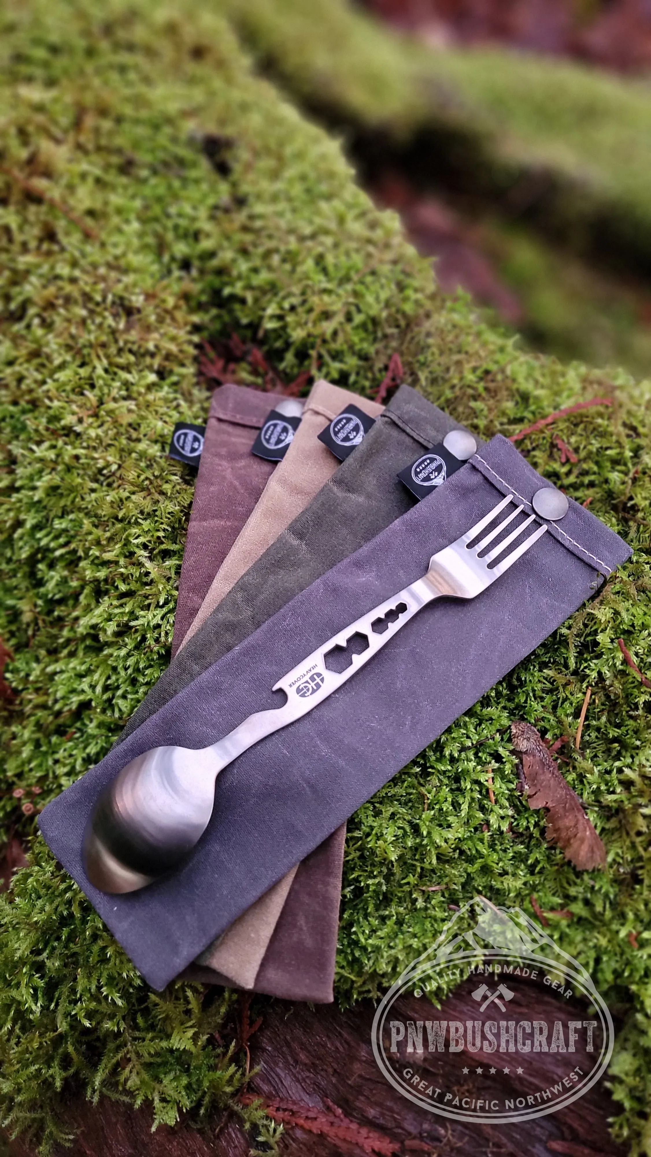 Tall Waxed Canvas Spork Bag For Your Gear