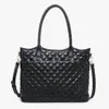 Tessa Quilted Dual Handle Tote : Black