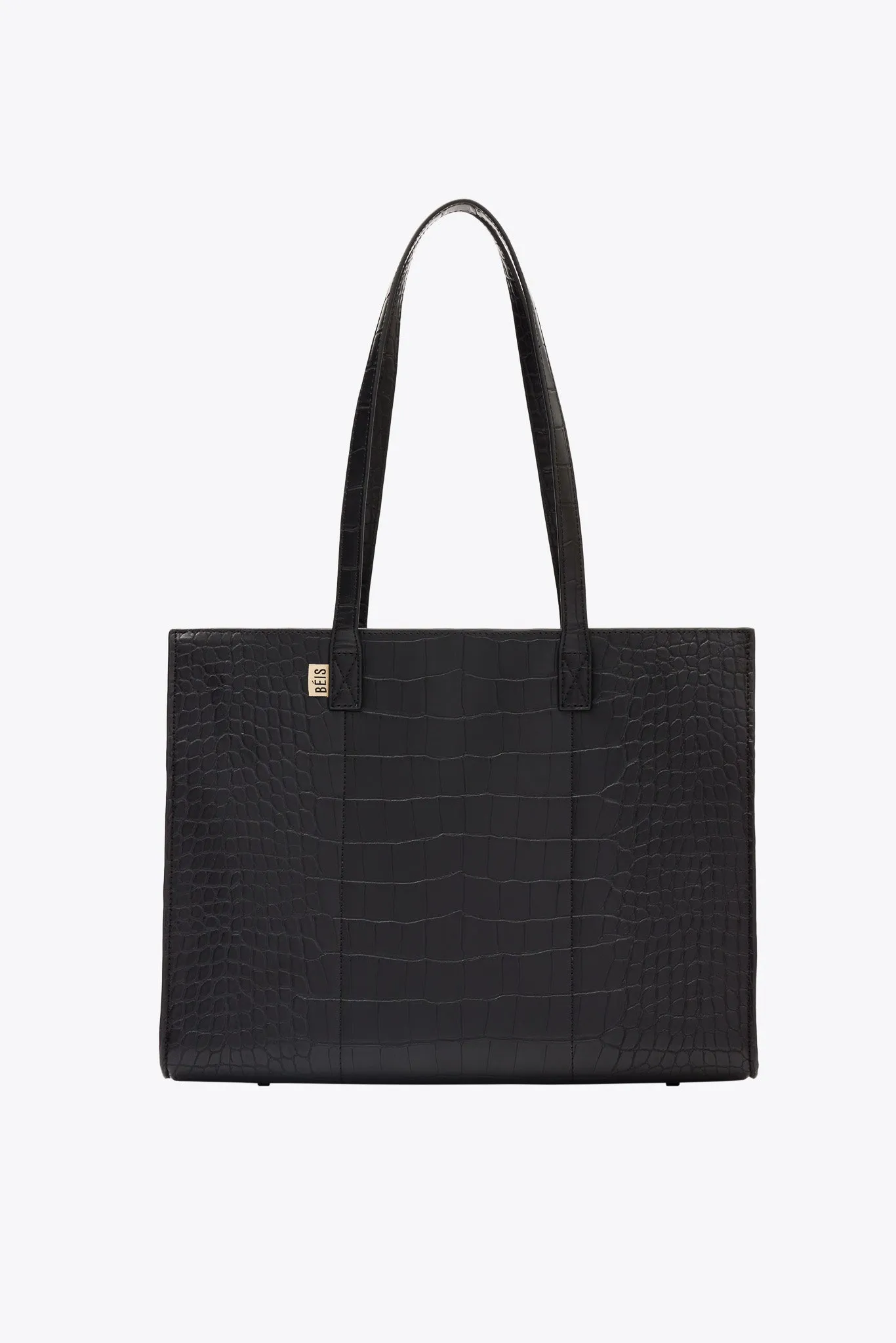 The Work Tote in Black Croc