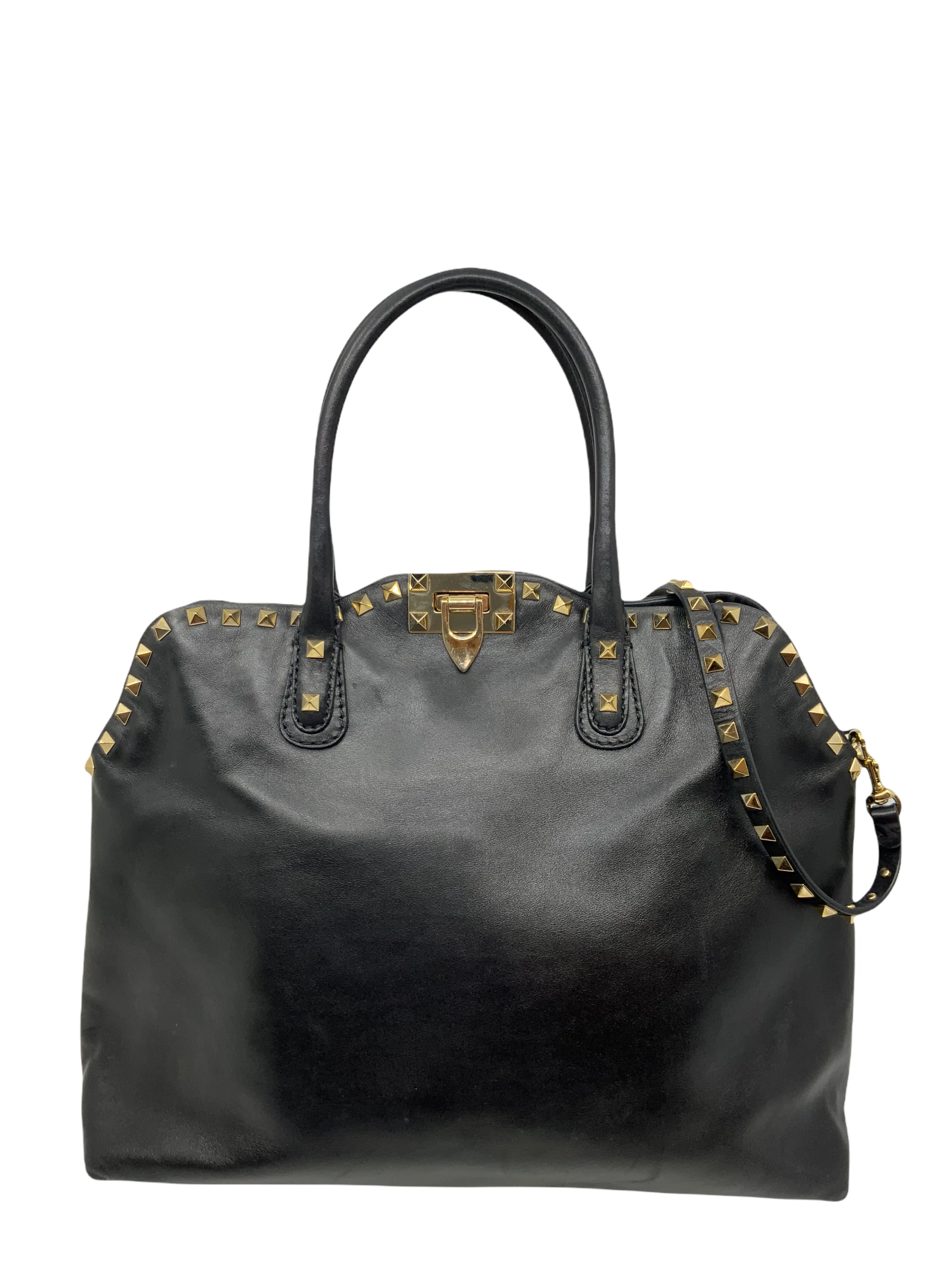 Valentino Rockstud Dome Double Handle Bag